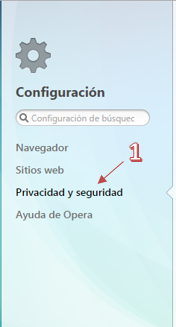 Privacidad y seguridad Opera